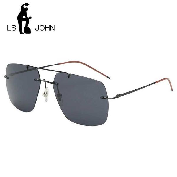 Sonnenbrille LS JOHN 2023 Ultraleicht Titan Polarisierte Sonnenbrille Männer Pilot Brillen Frauen Randlose Luftfahrt Fahren Sonnenbrille Oculos De Sol YQ240120