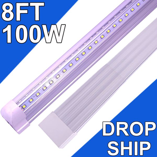 25 Paket LED T8 Dükkan Işığı 8ft 100W 6500K Gün Işığı Beyaz Bağlanabilir LED Entegre Tüp Işıkları, Garaj için LED Çubuk Işıklar, Atölyeler, Çalışma Tezgahları USASTOCK