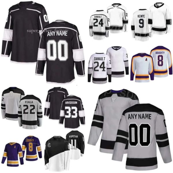 Camisa de hóquei Los Kevin Fiala Angeles Anze Kopitar Trevor Moore Adrian Kepe Phillip Danault Pierre-luc Dubois Blake Lizotte Mikey Anderson Kings Carl 4111 9807