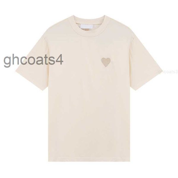 Designer da uomo Parigi Nuova maglietta tono su tono Love Ricamo Moda Street Casual Joker Girocollo in cotone a maniche corte per uomini e donne amanti Dk4f OSNH
