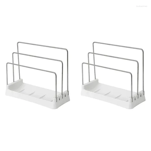 Conservazione della cucina -2X Porta taglieri Organizzatore Dispensa Rack Bakeware Tagliere Controsoffitto Bianco