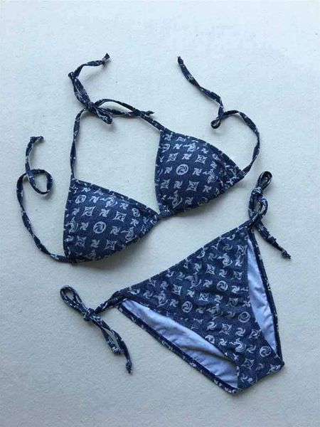 Famoso Designer Swimsuit Mulheres Vintage Thong Micro Cover Up Womens Bikini Sets Swimwear Impresso Ternos de Banho Verão Beach Wear Terno de Natação S-XL