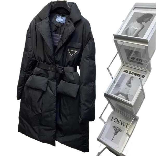 Top Design di lusso Giacca da donna da donna di qualità Prandaits Marca Piumini d'anatra bianchi Volpi Collo in pelliccia Soffice caldo con cintura Parka casual 11HEZN