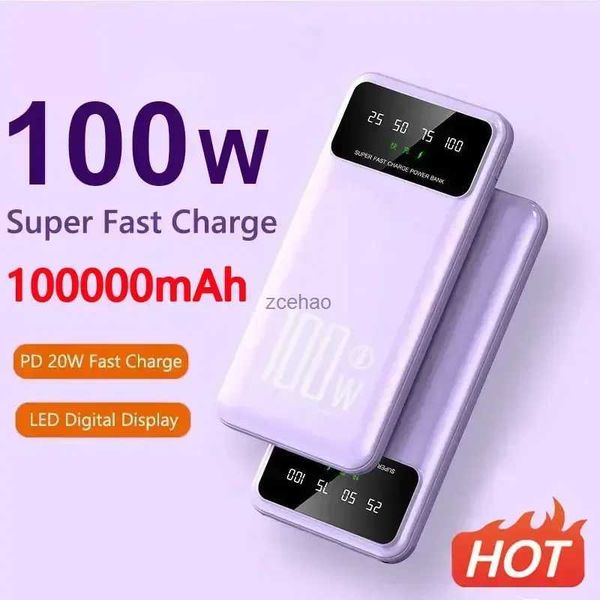 Handy-Powerbanks, 100.000 mAh, 100 W, superschnelles Aufladen, tragbares Ladegerät, Akku, Powerbank für iPhone, Huawei, Samsung, Neu