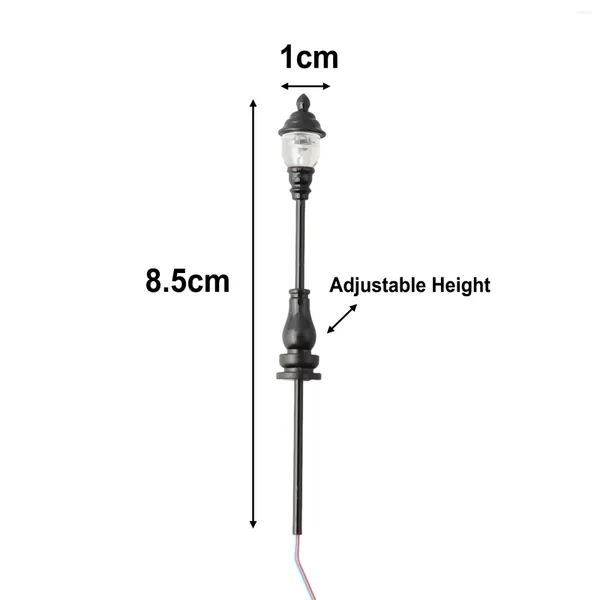 Bahçe Dekorasyonları 10 PCS/SET 8.5CM Model Demiryolu Tren OO/HO 1:87 Ölçek Lambalar LED Sokak Işık Sıcak Beyaz G-Tip 20mA 3V