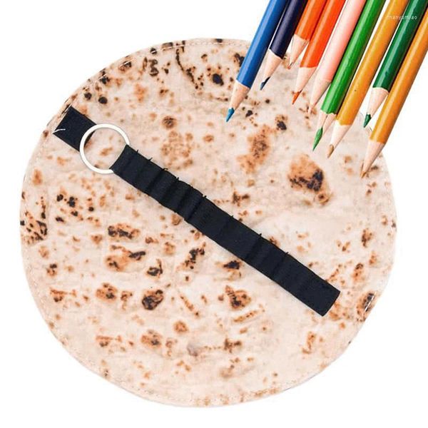 Aufbewahrungstaschen 8 Löcher Pfannkuchen Federmäppchen Kawaii Briefpapier Federmäppchen Trousse Leinwand 3D Stift Estuche Escolar Schulbedarf Beutel