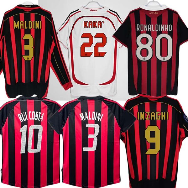 90 91 Klassische Retro-Trikots FUSSBALLTRIKOT 95 96 97 Gullit 01 02 03 12 14 15 Maldini Van Basten Fußball Inzaghi KAKA06 07 PIRLO SHEVCHENKO BAGGIO AcMIlans TRIKOT