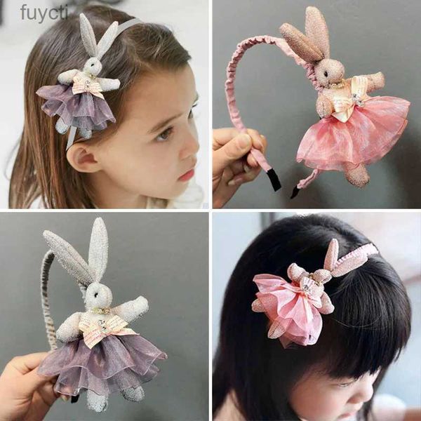 Chapéus de festa versão coreana da cabeça de coelho jóias coreano princesa menina super bonito cartão de cabelo crianças hairband yq240120