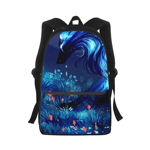 Taschen Fuchs Tier Männer Frauen Rucksack 3D-Druck Mode Student Schultasche Laptop Rucksack Kinder Reise Umhängetasche