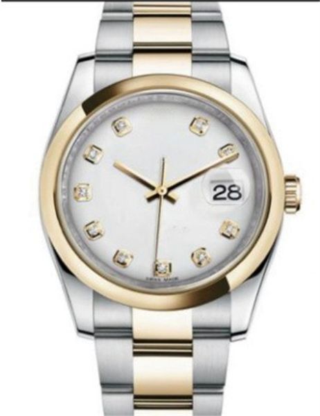 Orologi da donna bianco madreperla con domonds 36mm orologi da polso luminosi meccanici automatici in acciaio inossidabile 904L di alta qualità orologio impermeabile con scatola