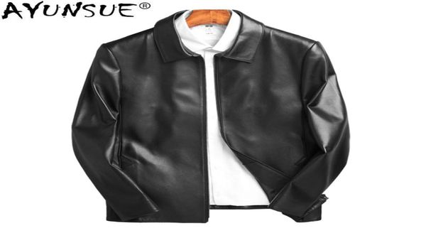 AYUNSUE Куртка из натуральной кожи Мужская настоящая дубленка Весенняя короткая мотоциклетная куртка Мужская корейская Veste En Cuir Homme KJ14579416296