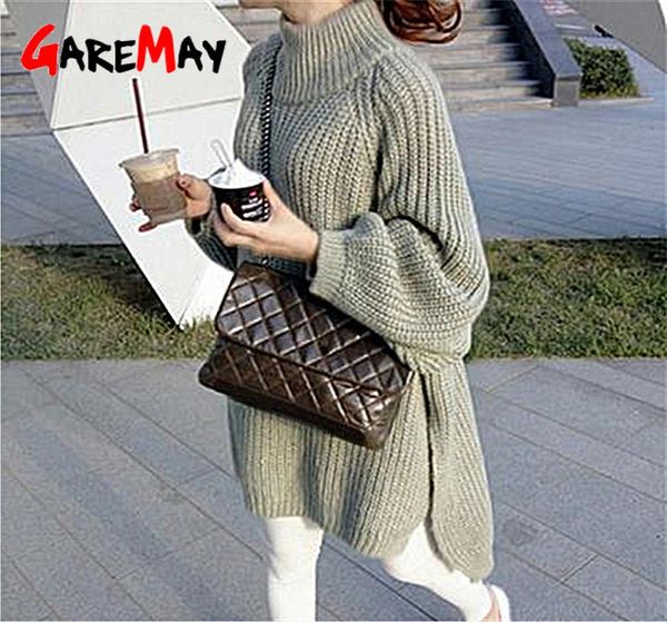 GareMay на осень-зиму вязаный свитер платье женский теплый водолазка сексуальные свободные беременные макси большие размеры женские длинные свитера 29522799
