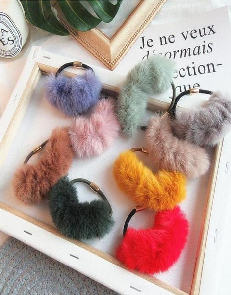 Inverno Carino Imitazione Visone Capelli Scrunchie Delle Ragazze Delle Donne Elastici Dei Capelli di Gomma Accessori Per Le Ragazze Anello di Corda Copricapo6976180