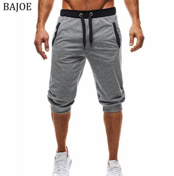 Verão homens joggers homens na altura do joelho shorts cor retalhos joggers calças de moletom curto bermuda masculina8686714