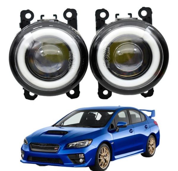 2 x araba ön tampon LED sis lambası montajı melek gözü gündüz çalışma ışığı DRL 12V Subaru WRX STI 2015 2016 20167177193