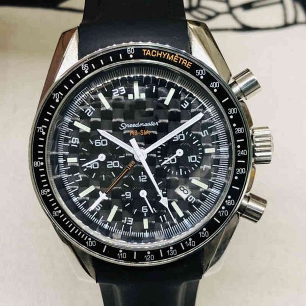 Omeaga Uhren Chronograph SUPERCLONE Armbanduhr, Luxus-Modedesigner, mechanisch, Chaoba, sieben Stifte, transparent, schwarzes Zifferblatt, vollautomatisch