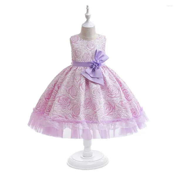 Mädchenkleider Prinzessin Lila Pageant Kurzes Kleid Formelles Abendkleid für Mädchen 3-10 Jahre Ballkleid Partykostüme Kinderkleidung