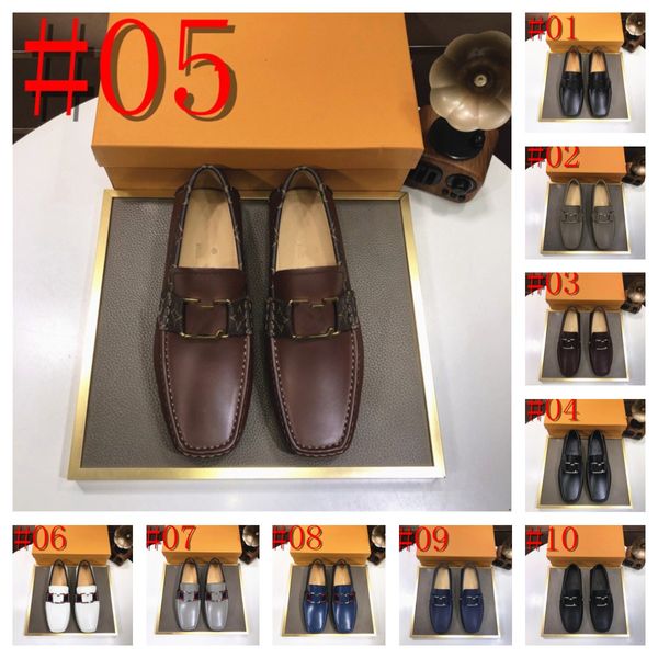 40 Stil Sıcak Yüksek Kaliteli Erkekler Tasarımcı Elbise Ayakkabı El Yapımı Brogue Stil Paty Deri Düğün Ayakkabıları Erkekler Flats Deri Oxfords Resmi Ayakkabı Boyutu 38-46