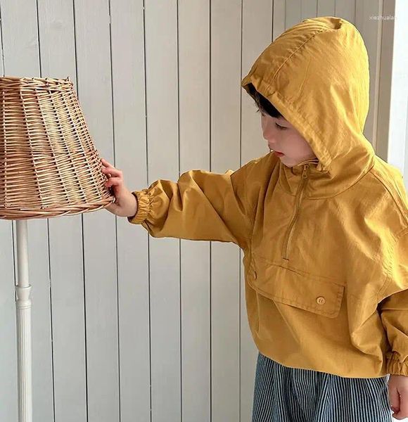 Jacken 2024 Ankunft Mädchen Jungen Mit Kapuze Mantel Frühling Baumwolle Volle Hülse Mode Kinder Mäntel 2-8 Jahre WW61