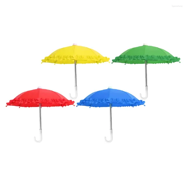 Şemsiye 4 adet dantel oyuncak şemsiye dekoratif şekil süslemeleri bebek sahne çocuklar için mini polyester çocuk oyuncakları