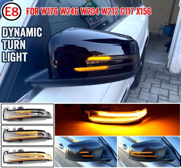 Yeni Oto Dinamik Dönüş Sinyal LED Işık Flaşör Akan Su Göz yanıp sönmesi Mercedesbenz için yanıp sönen ışık W176 W246 W204 W212 C117 X153233414