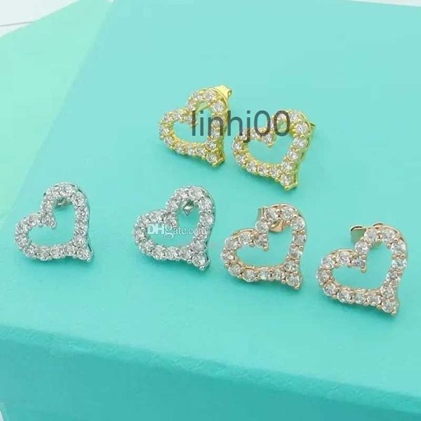 Stud Womens Hollow Heart Brincos Studs Designer Jóias Bore Marca Completa Como Presente de Natal de Casamento TiffanyismKDL2