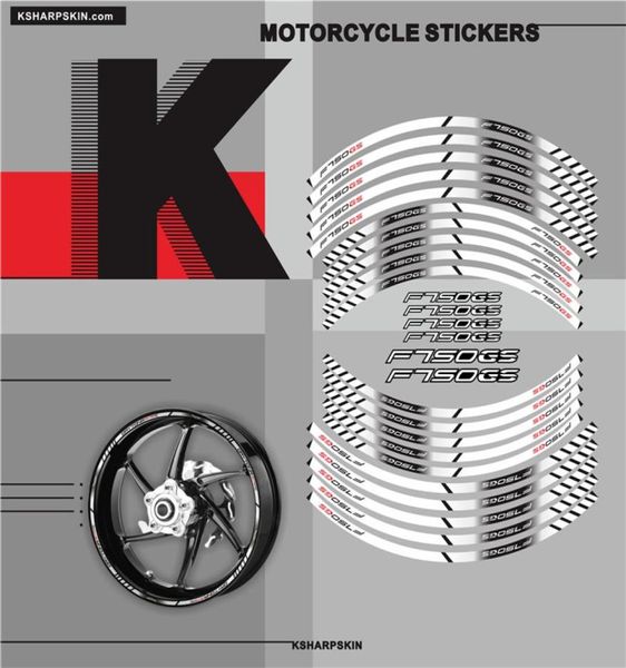 Nova motocicleta roda interna adesivos aro reflexivo decoração decalques moto acessórios do carro para bmw f750gs9427741