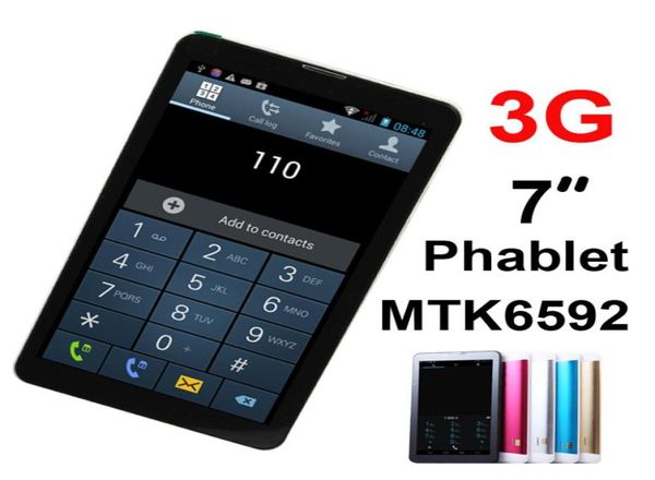 7 pollici MTK6592 Duad Core Phablet Dual SIM 3G Chiamata telefonica Bluetooth GPS 1024600 HD Capacitivo Android 44 tablet pc con doppia fotocamera DHL7118886
