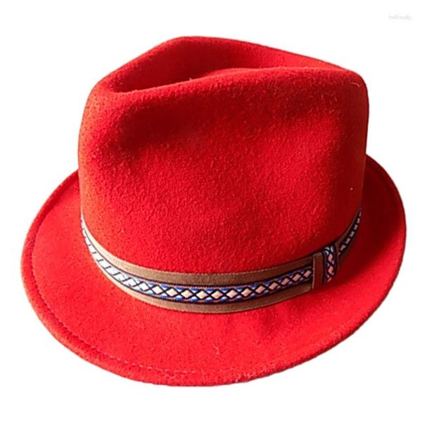 Berretti Cappello piccolo da donna Hong rovesciato Fedora in feltro di piume di lana fatto a mano Stile britannico casual