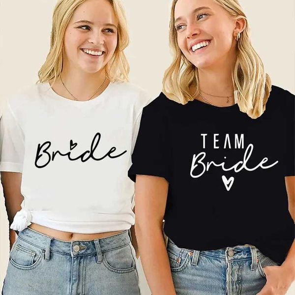 Damenblusen Hemden Evjf T-Shirts für Frauen Bachelorette Party T-Shirt Team Bride Bachelorette Passende Kleidung Brautparty Tops Bachelorette Tee YQ240120