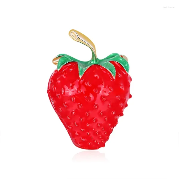 Broschen Rote Farbe Erdbeere Für Frauen Obst Zubehör Hut Tasche Schmuck Hochzeit Pins Geschenk