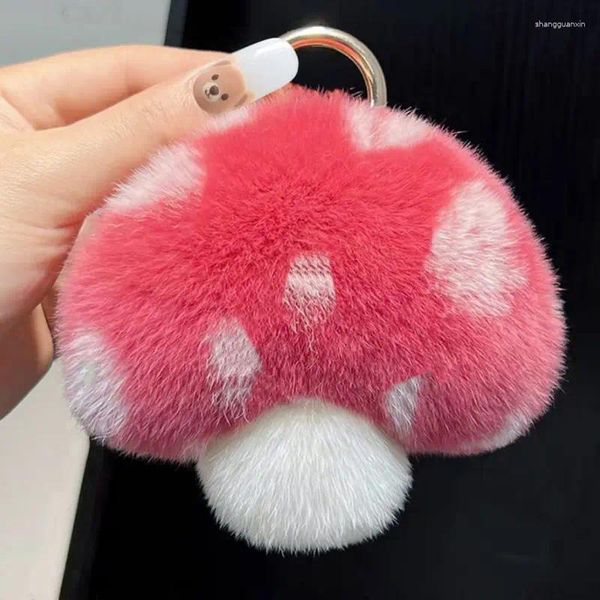Брелки милый гриб брелок для ключей от машины брелоки высокого качества пушистые модные женские сумки подвески креативные подарки