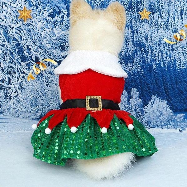 Köpek giyim Noel dekorasyon malzemeleri güzel yüksek kaliteli elbise göz alıcı büyüleyici Noel Baba Ağacı