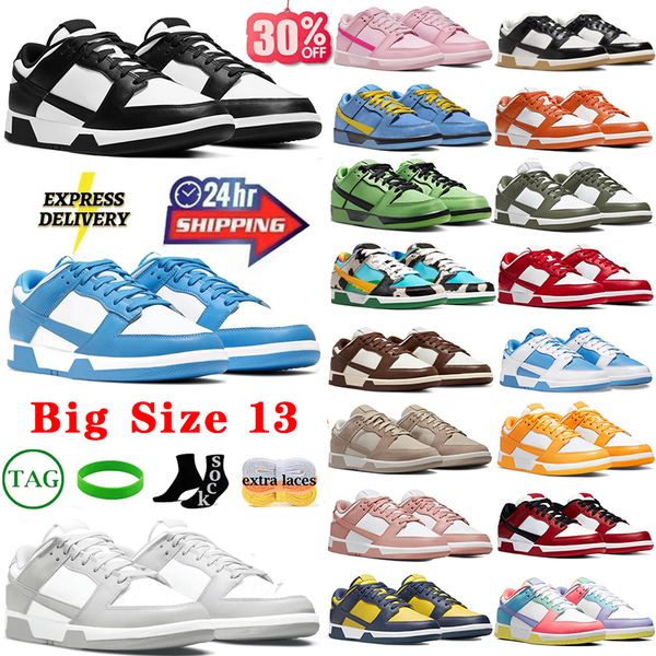 Tamanho grande 13 14 sapatos casuais homens baixos tênis fantasma panda tripe rosa cinza nevoeiro universidade vermelho azul sandrift syracuse médio verde marrom vela puff sapatos esportivos masculinos