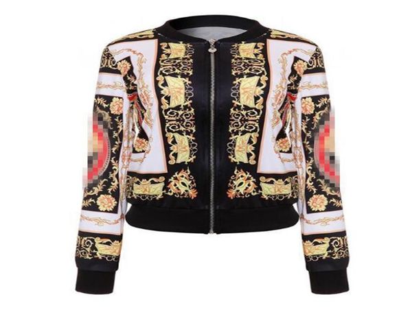 Herbst Weibliche Bomber Jacke Retro Baseball Mantel für Frauen Denim Casual Druck Feminina Grundlegende Oberbekleidung Gold Kette Druck Kleidung5504445