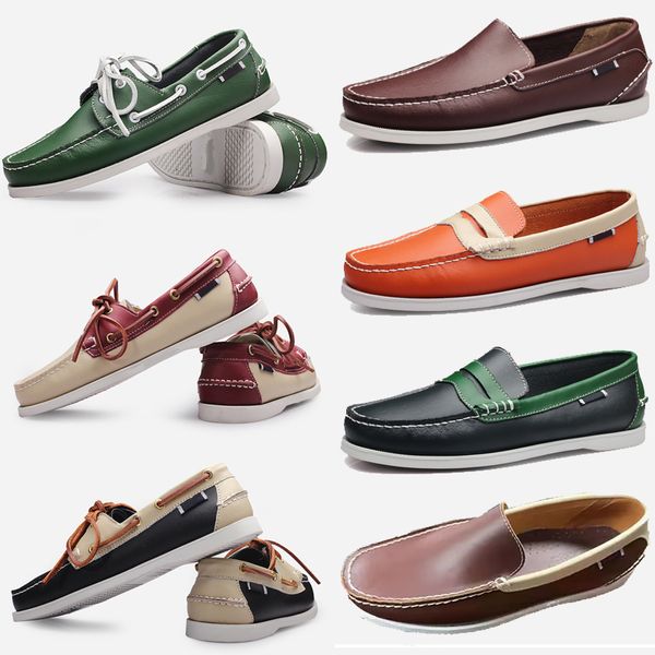 Vela tamanho novo grande tênis designer casual masculino couro genuíno britânico condução único sapatos para homem sho 79