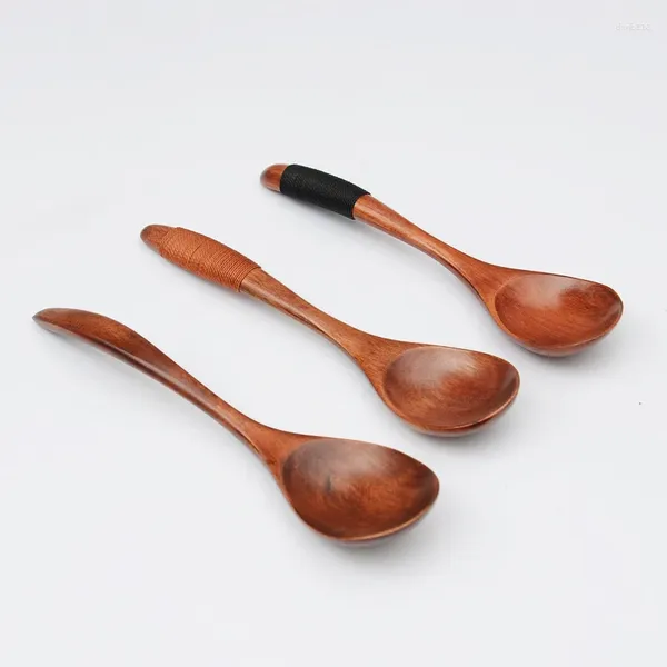 Cucchiai 1pc Cucchiaio di legno Latte naturale Miele Manico in corda Utensile da cucina