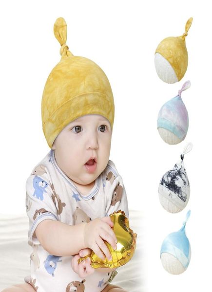 9 Farben Neugeborenen Baby Beanie Eimer Hut Kinder Mädchen Jungen gebunden gefärbt Stoff Mützen Hüte Mütze Kinder Boutique Zubehör6893570