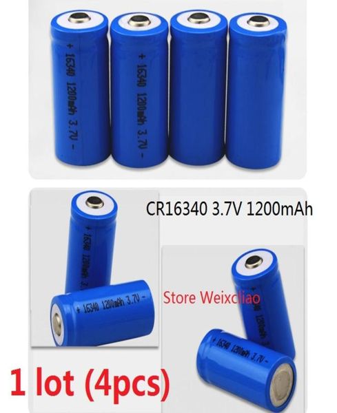 4pcs 1 lote 16340 CR123A 37V 1200mAh bateria recarregável de íon de lítio 37 volts baterias de íon de lítio 1591584