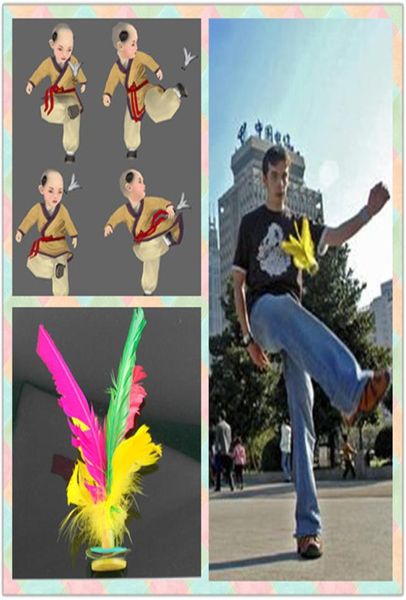 Nuovissimo gioco di giocattoli sportivi per piedi cinesi Jianzi colorati in piume colorate Calci volano per giochi all'aperto2106791