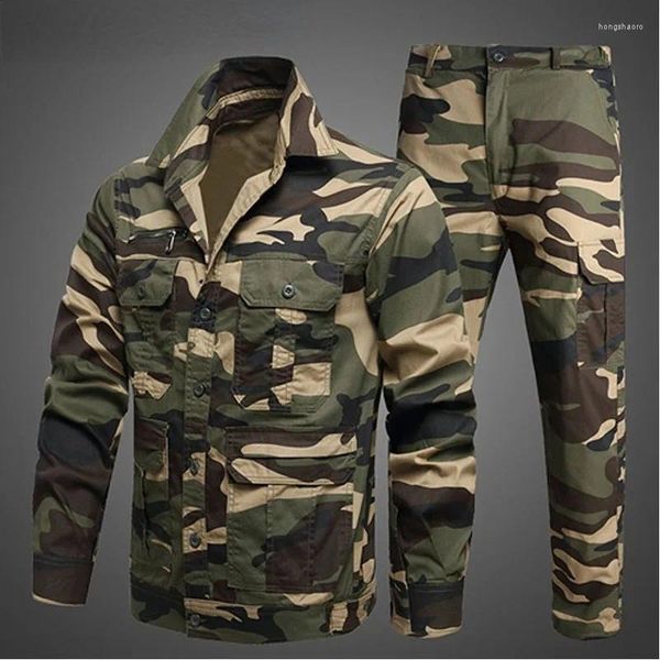 Herren-Trainingsanzüge, Camouflage-Militär-Sets, verschleißfeste Herren-Hemden mit mehreren Taschen, Jacke, Cargo-Hosen, Anzüge, Outdoor-Wander- und Jagdbekleidung