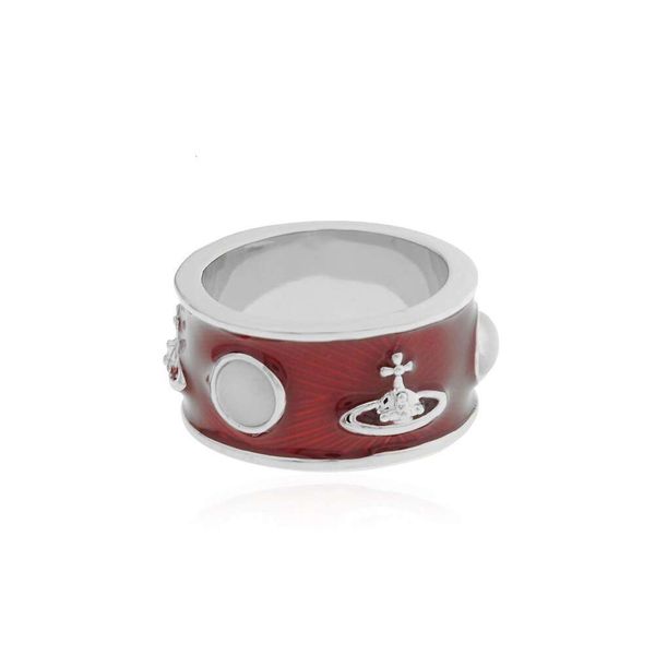Ring Satellite Designer Damen Top Qualität mit Box Western Empress Ringe Western Empress Dowager Light Luxury Grade Drop Crown Ring Paar Ring