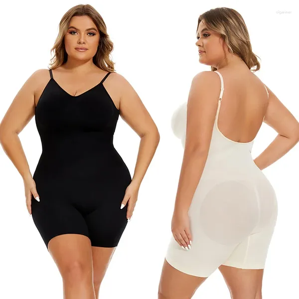 Damen-Shaper, Damen-Shape-Body, Bauchkontrolle, BuLifter, offener Rücken, mittlerer Oberschenkel, nahtlos, rückenfrei, Ganzkörper-Shaper, schlankmachende Hülle