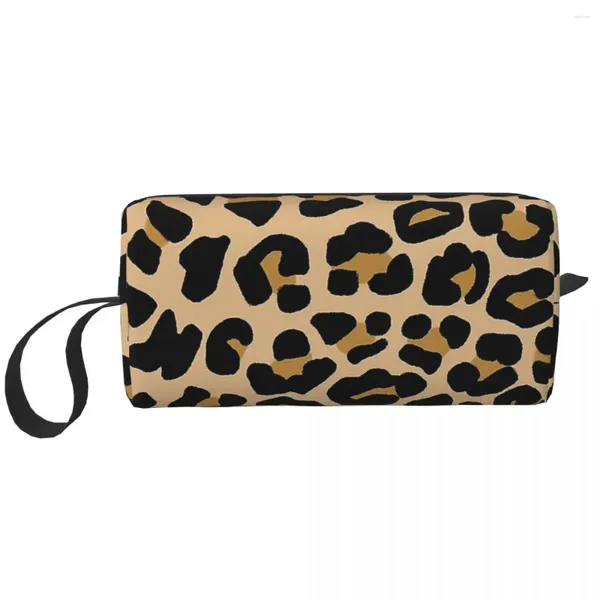 Borse per cosmetici Borsa da toilette per trucco con stampa leopardata Elegante custodia per organizer da viaggio