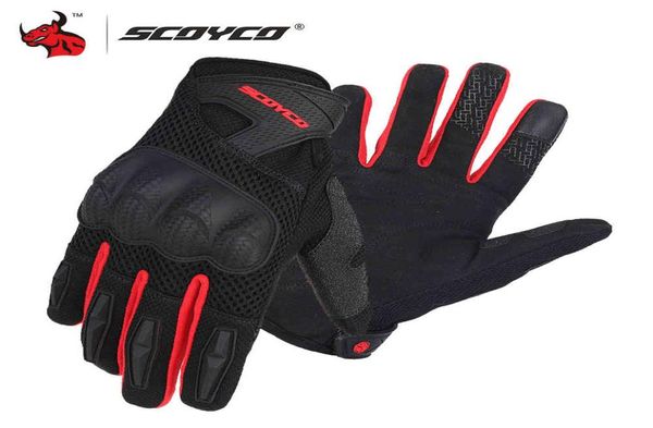 SCOYCO Motorrad Sommer Atmungsaktive Mesh Moto Voll Finger Motocross OffRoad Racing Männer Motorrad Handschuhe9170426