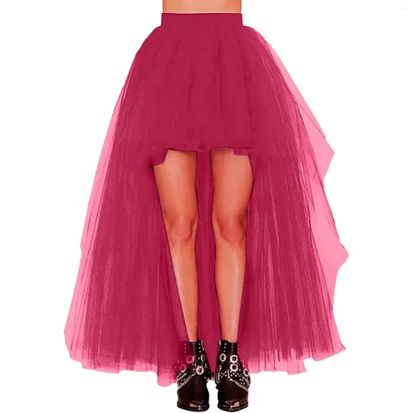 Gonne Mezza gonna alla moda da donna Taildress Tutu in rete Sexy davanti corto dietro lungo aderente perfetto per abiti formali