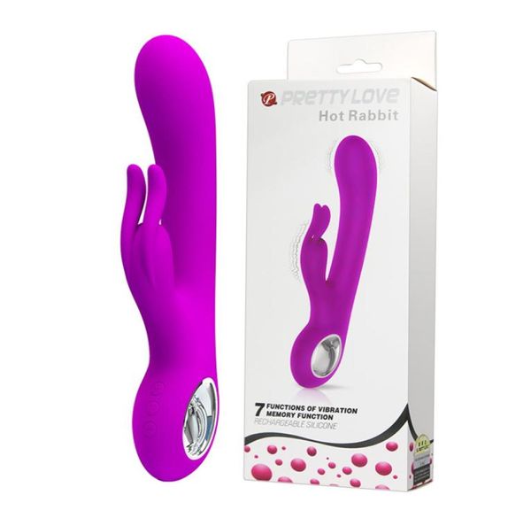 Pretty Love USB recarregável feminino vibrador sexual gspot massageador vibrador elétrico para mulheres coelho vibrador produtos sexuais S9243290087