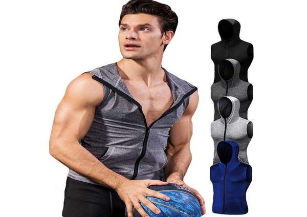 Männer Quick Dry Cap Hoodie Sweatshirt Sport Kompression Fitness Shirt Gymming Laufen Basketball Fußball Jacke 90065765720