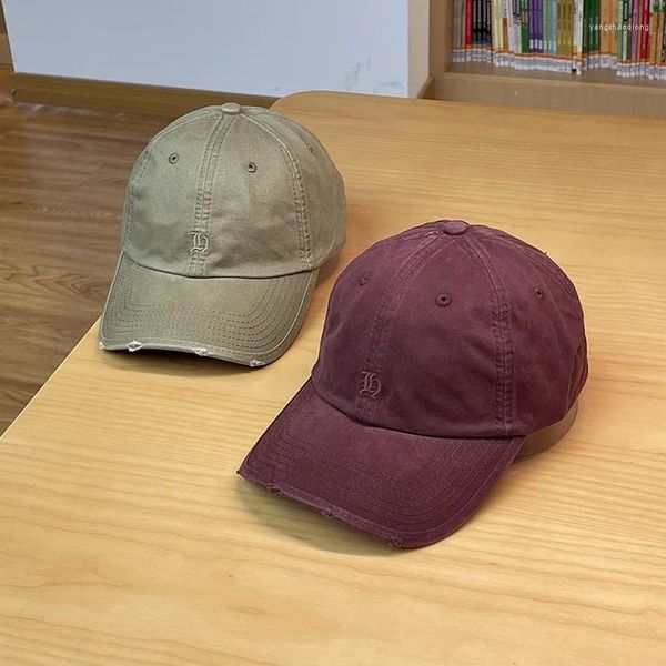 Ball Caps INS Street Loch Stickerei Baseball Cap All-Matching Sun-Proof Peaked Weibliche Koreanische Hipster