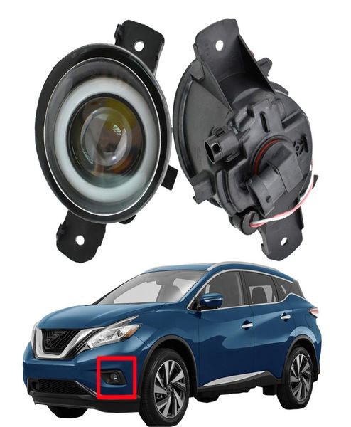 2 peças led drl faróis de nevoeiro anjo olho 12v h11 luz nevoeiro para nissan murano 201520173909252